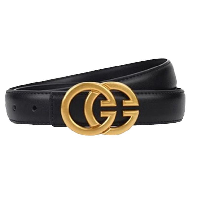 Women's Genuine Leather GG Belt - Casual Fashion Waistband for Trendy Jeans