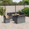 VidaXL Garden Lounge Set with Cushions 9 Pcs, Patio Sofas, Patio Furniture Set, Outdoor Furniture, Black 3274051