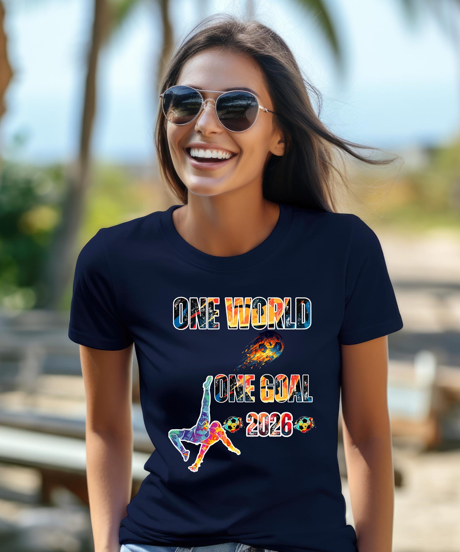 2026 World Soccer Fan Tee - Moisture Wicking Unisex North America Shirt 2XL