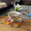 Poppy DIY Crystal Epoxy Coaster Silicone Mold - Half-Moon Stripes Round Resin Display Stand