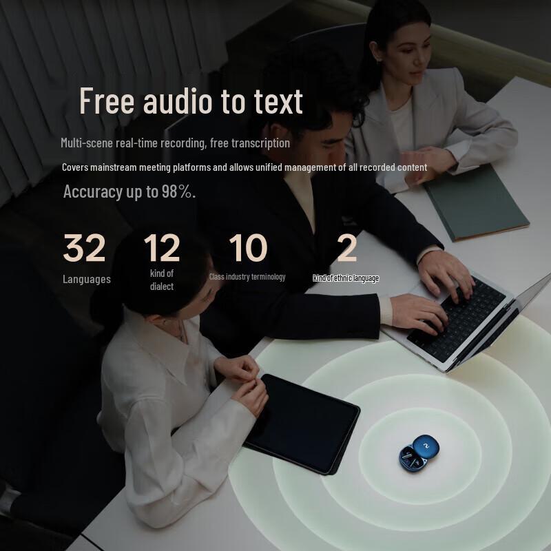 iFLYTEK Pro 3 AI Recording & Translation Noise-Cancelling Bluetooth Earbuds
