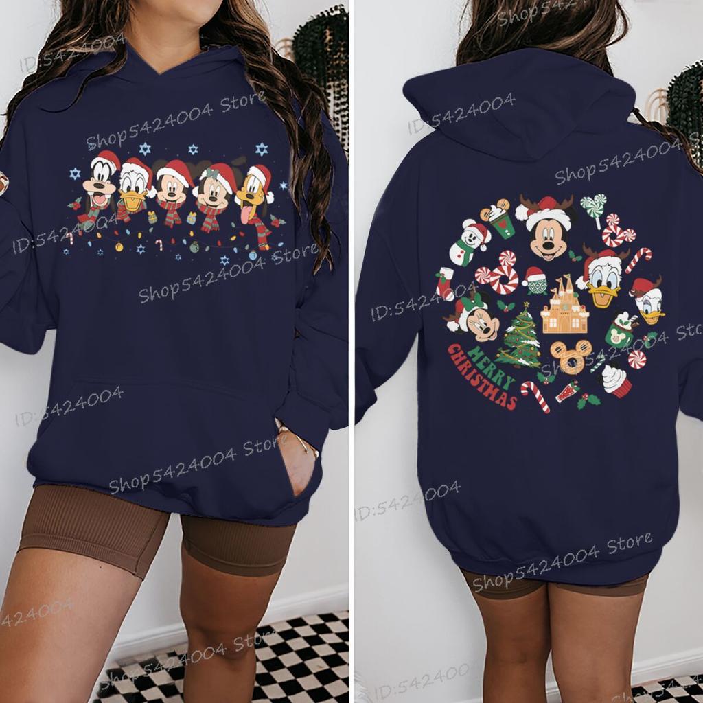 Mickey Friend Christmas Hoodies Women Men Doublesided Print Fun Mickey Mouse Merry Christmas Hoody