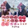 1 Set Artificial Flowers Graduation Cap Decorations Kit DIY Assorted Flower Stickers Glitter Number Letter Stickers