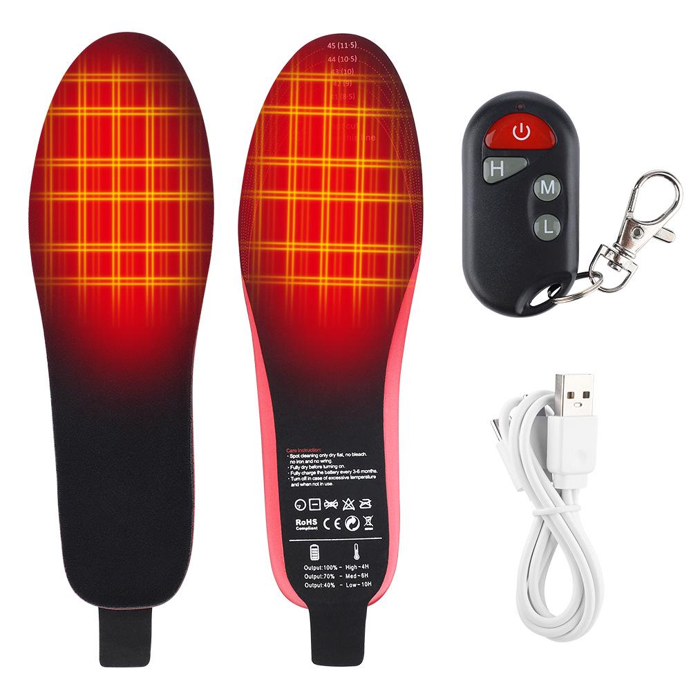 USB-Charged 3-Level Electric Heated Insoles for Winter: Unisex Warmers for Skiing and Cold Weather