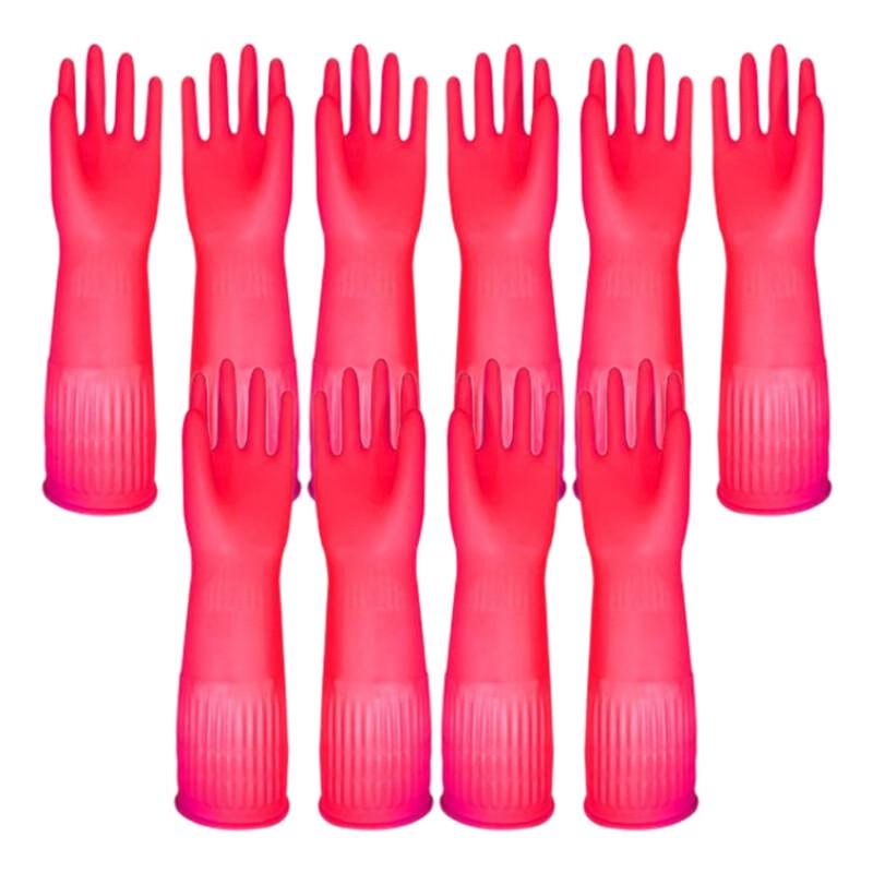 Qitu 38cm Extra Thick Red Non-Disposable Gloves