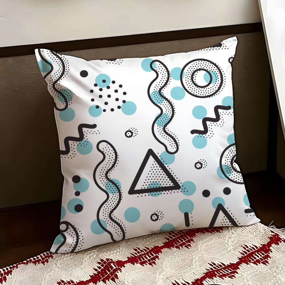 MMemphis Seamless Patterns Cushion Cover Reversible Soft Durable Pillow Cover Home  Car MultiScene Use for Daily Comfort