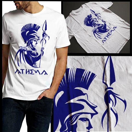 

Greek Mythology Athena With Spear T-Shirt Greco Roman Gladiator Era Cotton Tee 4XL