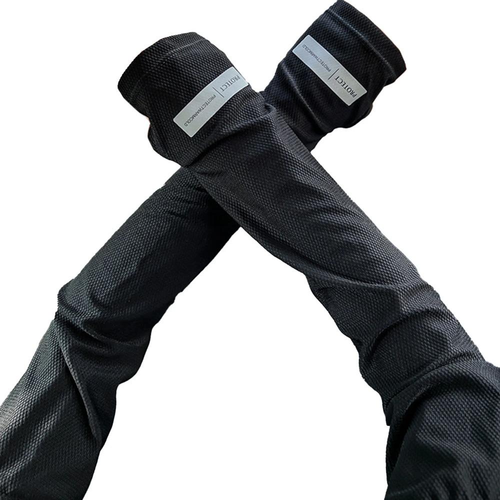 1 Pair Ice Cool Fingerless Arm Sleeves High Elastic Summer UV Protection Sleeve чёрный