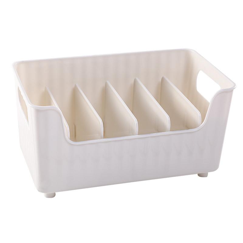 Clear Plastic Seasoning Storage Box With 5 Adjustable Divider Versatile Kitchen Organizer For Spices, Snacks And Small Items