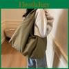 Large Capacity Canvas Tote Bag For Women With Inner Zip Pockets And Simple Urban Style