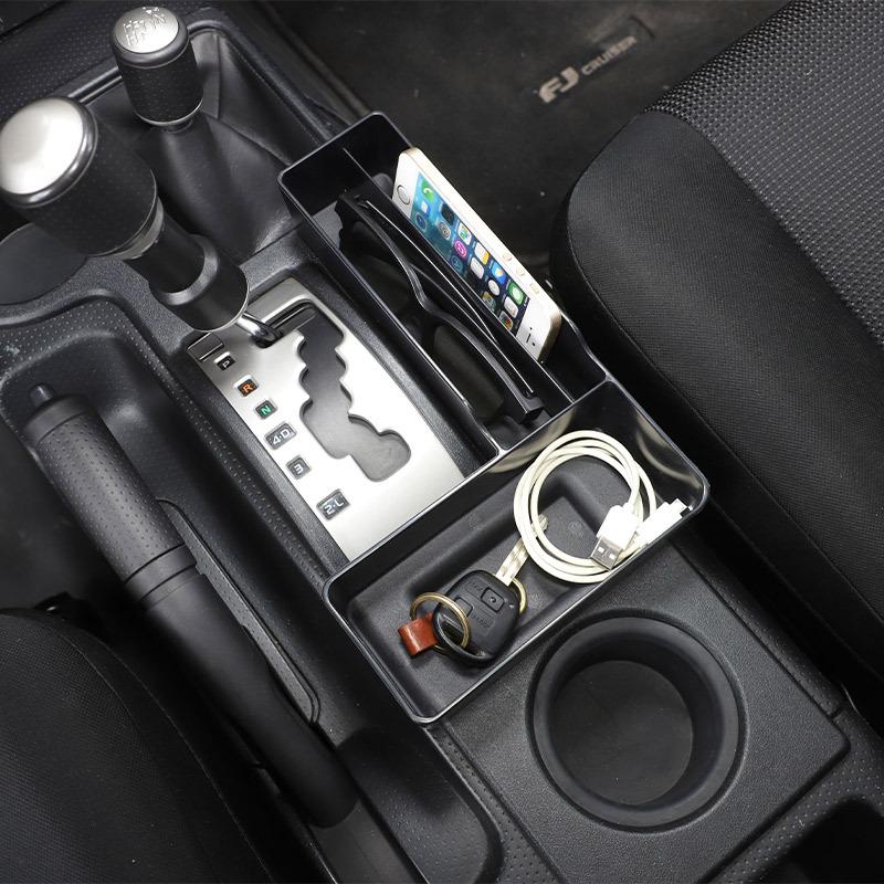 LHD For Toyota FJ Cruiser 2007- Black Car Center Console Gear Side Storage Box Phone Box Car Interior Accessories