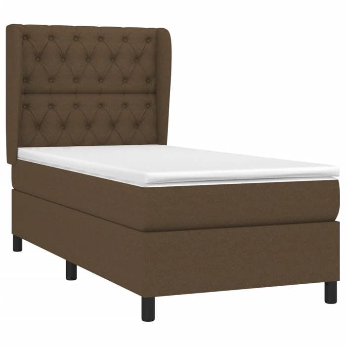 3128160 vidaXL Divan Bed with Mattress Dark Brown 80x200 Cm