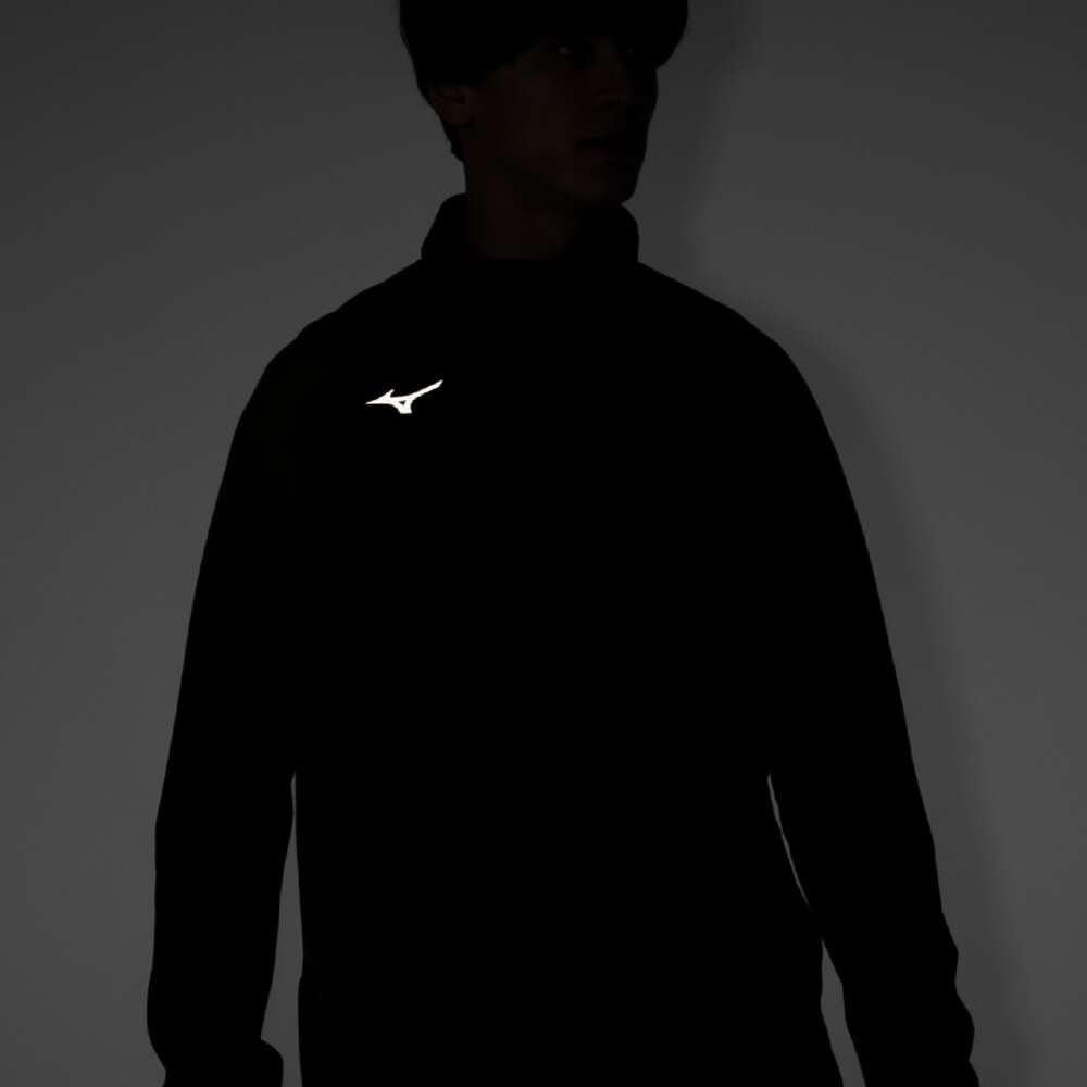 Mizuno Breath Thermo Warmer Training Dark Khaki Jacket, Moisture-Wicking, Heat-Generating, Water-Repellent, Windproof, Brushed, 32MEB541, Men's,