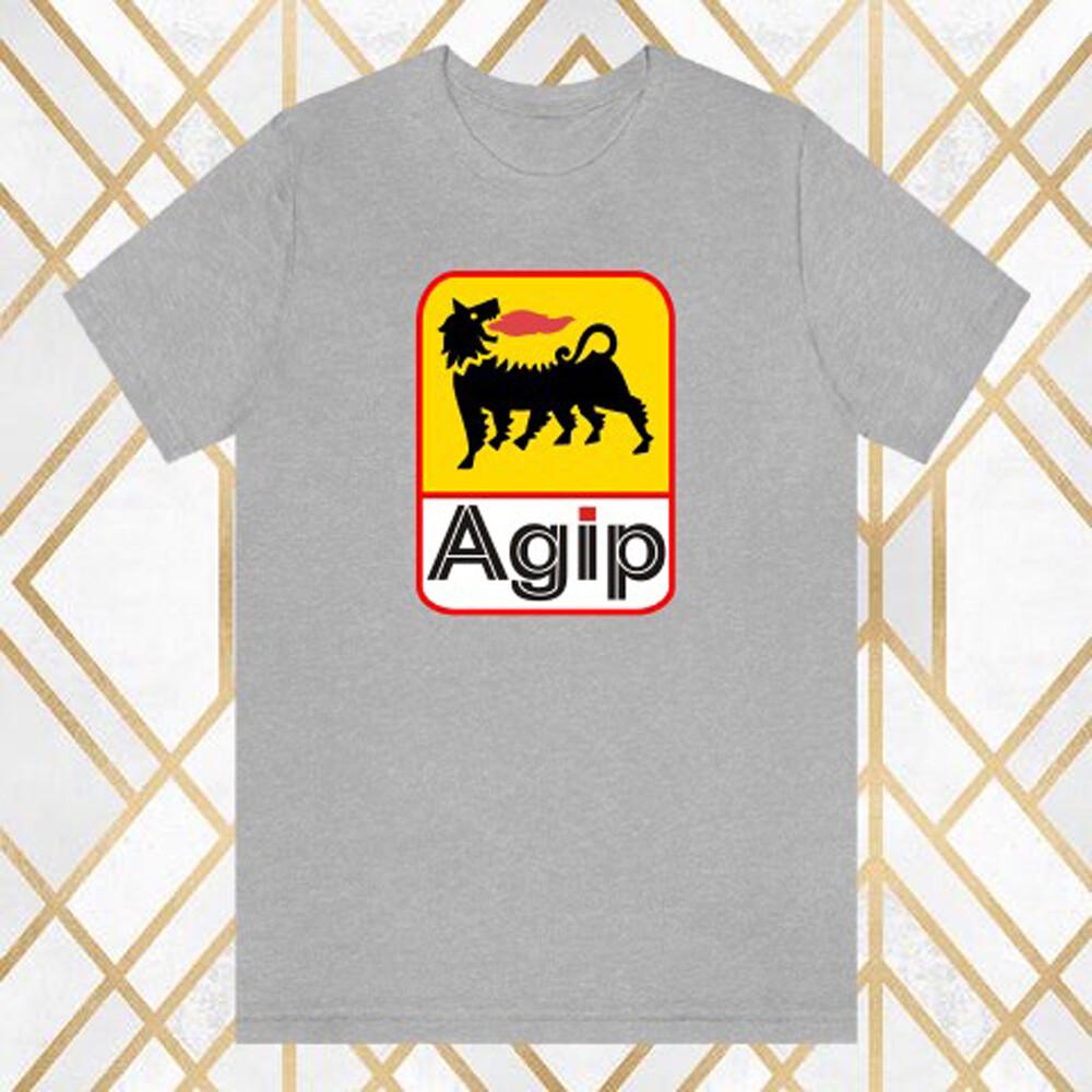 Agip Oil Car Motorcycle Racing Men Gray Size S 3XL L