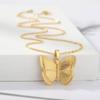 Stylish Fashionable Graceful Female Versatile Butterfly Pendant Necklace Stainless Steel Pendant Casual Gathering Gathering Pendant Necklace