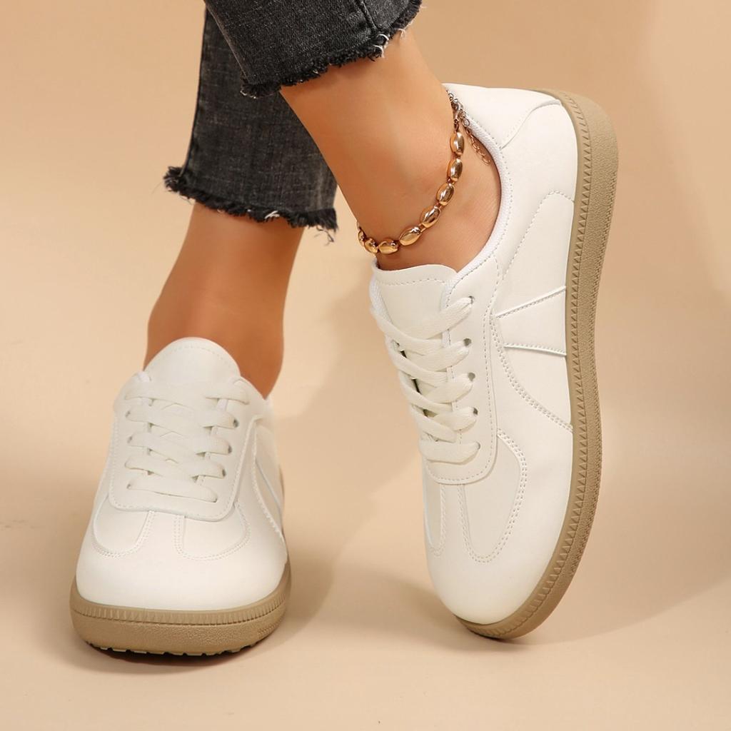 Retro Dexun Women's Shoes 2025 New Summer Flat-bottomed Wear-resistant Little White Sports and Leisure Forrest Gump Shoes Lace-up Board Shoes