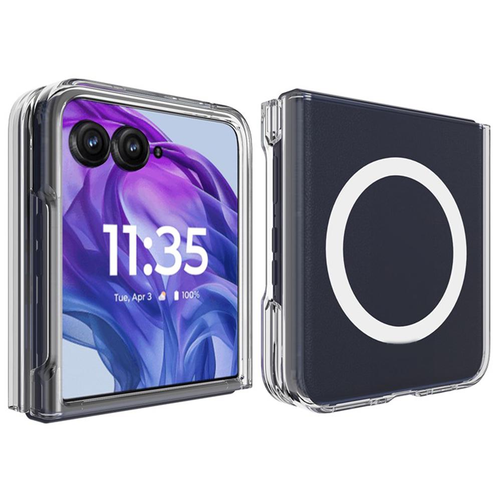 For Motorola Razr Ultra 2025 5G/Razr 60 Ultra 5G Clear Phone Case Compatible with MagSafe TPU+Acrylic Back Cover