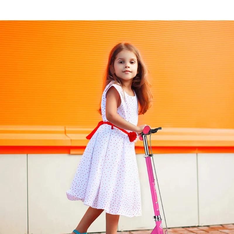 2025 New Outdoor Travel Two-wheeled Children's Flash Scooter Lift Scooter Two-wheeled Pedal Scooter All Aluminum and All Iron