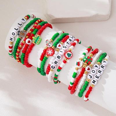 Europäisches & Amerikanisches Weihnachts-Perlenarmband-Set für Damen