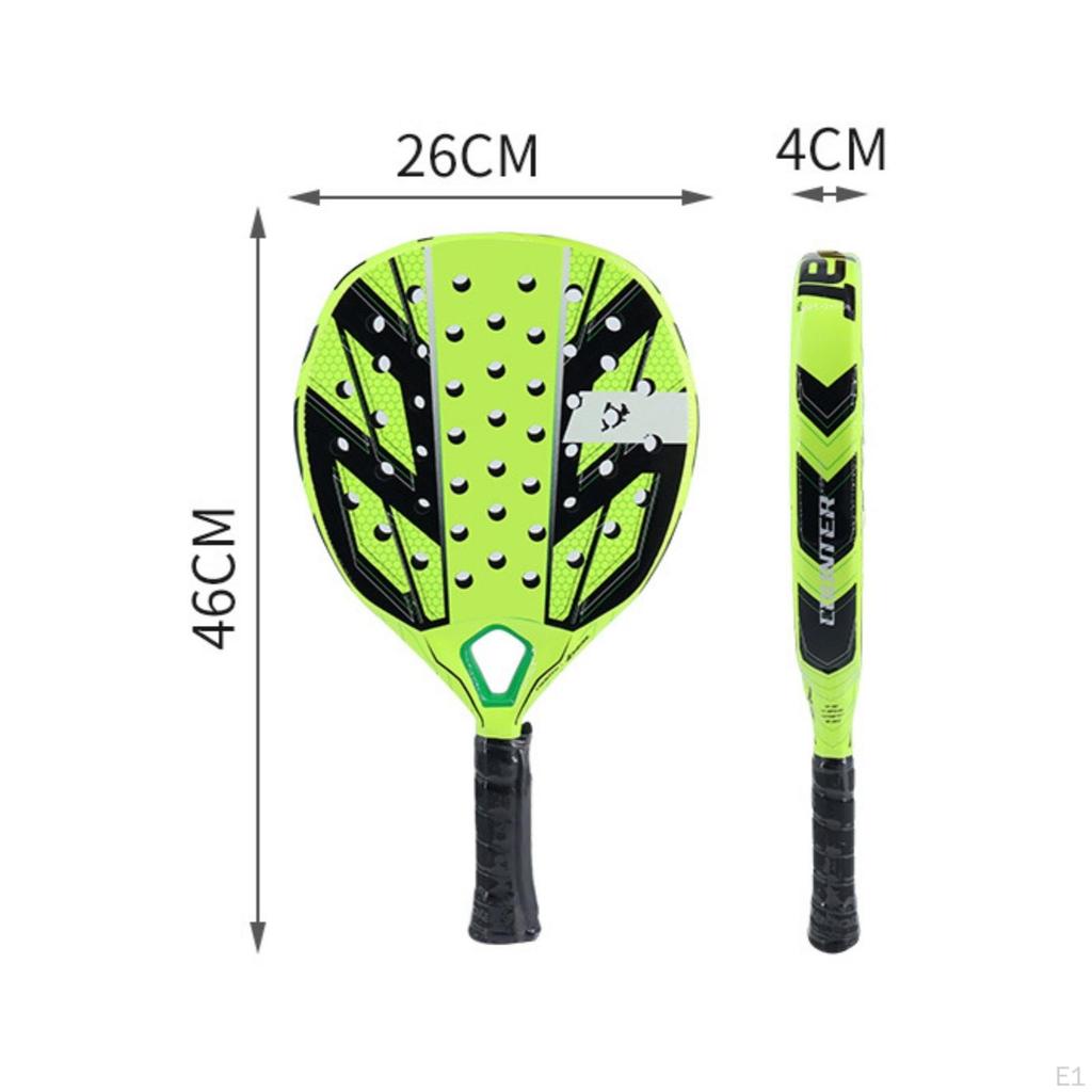 Sand Paddle Tennis Racket Lightweight Carbon Fiber Sports Gear for Adults, Match Play 3K