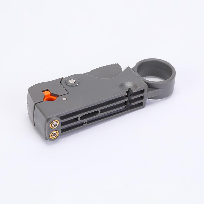 Double-Blade Coaxial Cable Stripper and Crimper Tool