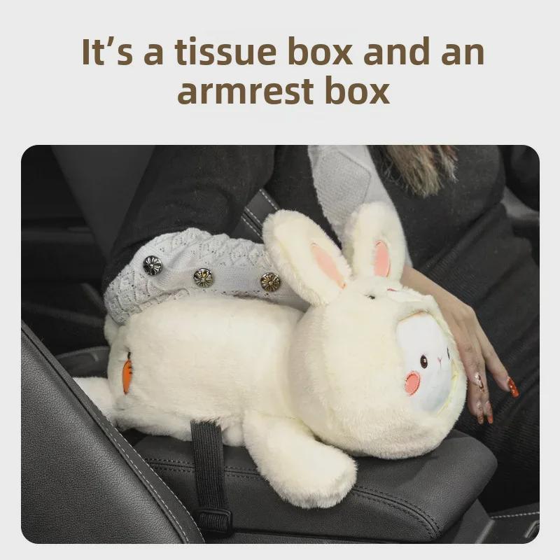 Cartoon Car Tissue Box: Rear Seat Armrest & Hanging Paper Holder - Cute Car Interior Decor