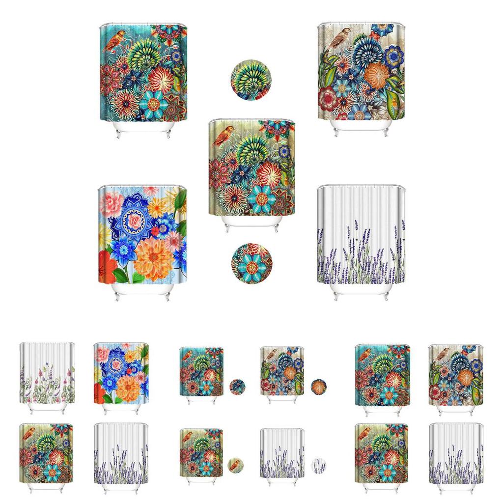 Colorful Bohemia Flower Series 3d Digital Printing Polyester Waterproof Shower Curtain For Vibrant Bathrooms