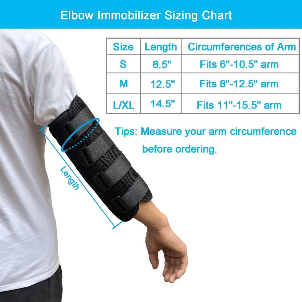 Adjustable Elbow Support Nighttime Elbow Brace Splint Immobilizer Stabilizer For Ulnar Nerve Entrapment &Cubital Tunnel Syndrome