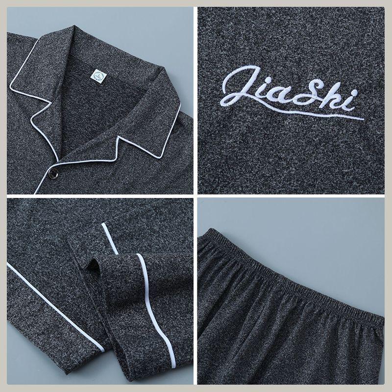 Pijamale Bărbați Mânecă Lungă din Bumbac 100% Pur - Croială Largă, Mărimi Mari, Articole de Casă de Primăvară/Toamnă pentru Toate Vârstele.