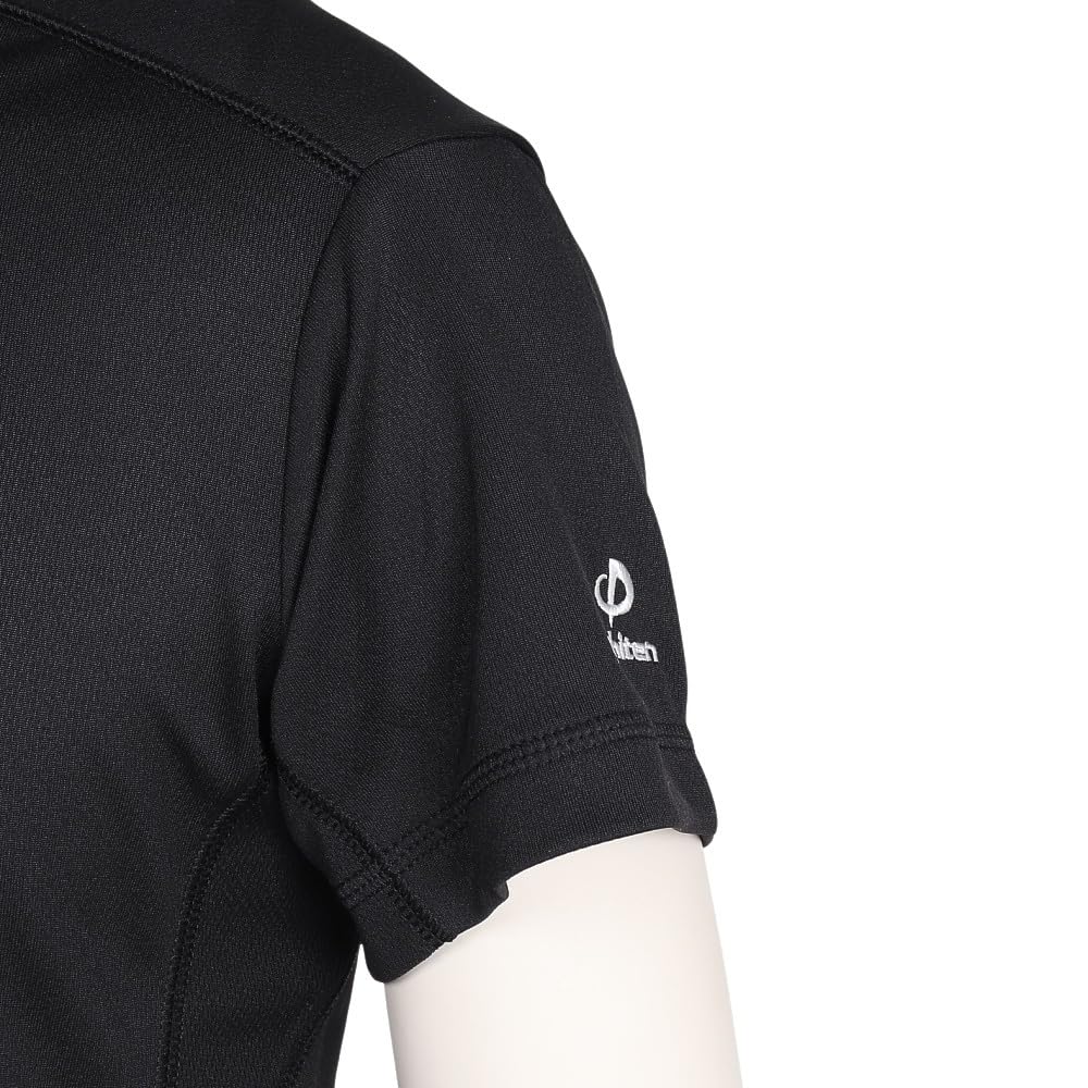 Phiten Volleyball Short Sleeve T-Shirt with Glitter Gradient, Black/Blue, Size L, Men's and Women's, 3125JG66810