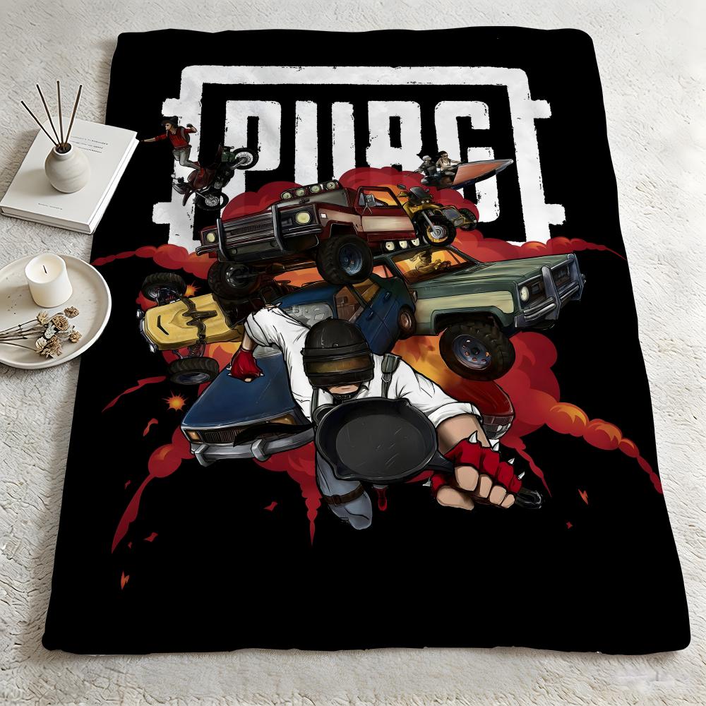 game PPUBGG Throw Warm Soft Flannel Blanket Multiuse for Sofa Bed Camping Travel Nap