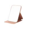 Desktop Makeup Mirror Solid Color PU Leather Simple Portable Handheld Makeup Mirror Foldable Student Compact Cute Pocket Mirror