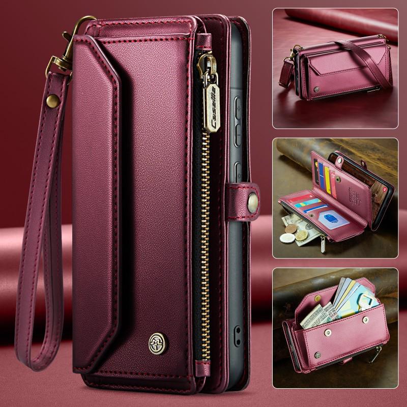 Multi-Functional Leather Crossbody Case for Samsung A72/A12/A13/A24/A33/A57 with Card Slot and Shoulder Strap