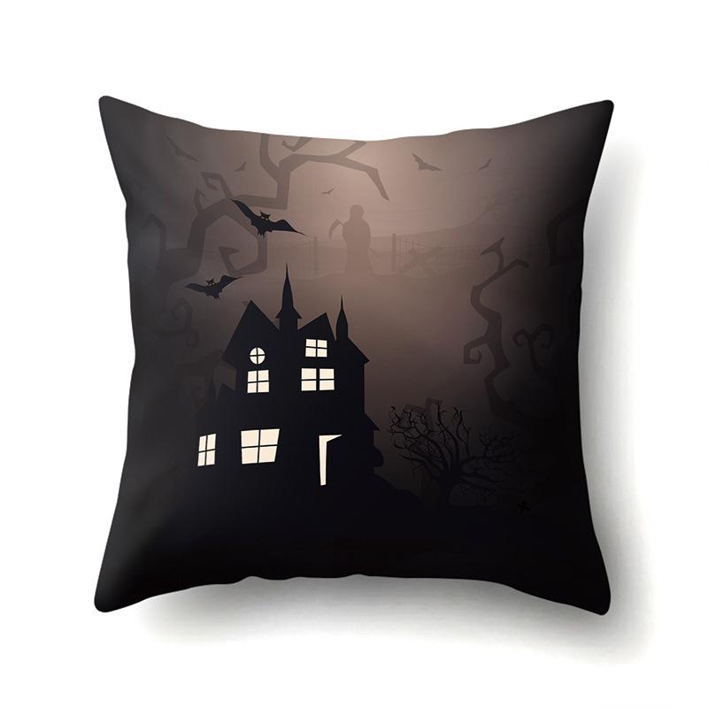 Halloween Polyester Pillow Case Car Waist Pillow Pumpkin Sofa Cushion Cover Office Living Room Pillow Case