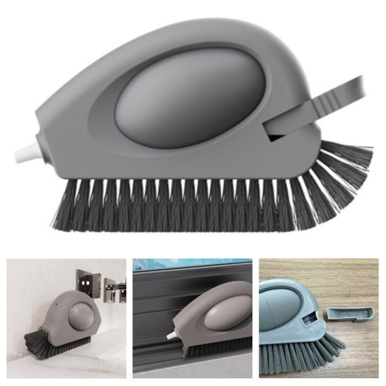 3v1 Kartáč na čištění okenních drážek se škrabkou Tuhé štětiny Ergonomická rukojeť Nástroj na čištění drážek