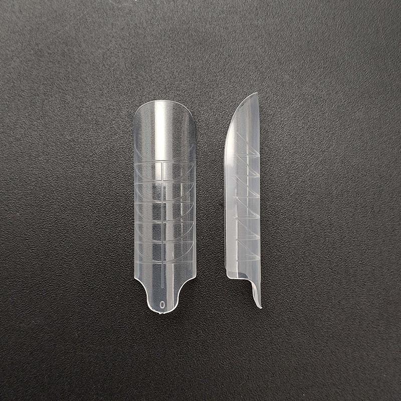 140Pcs Sandwich Dual Nail Form Mold Reusable Full Cover Mold Clear Nail Art Extension Shaping Tool Coffin Almond Nail Forms