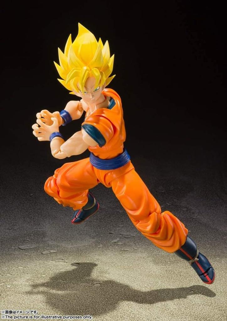TAMASHII NATIONS Dragon Ball Z Super Saiyan Full Power Son circa PVC ABS action figure dipinta S.H.Figuarts Goku, 140mm, &
