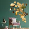 Removable Decals Hexagonal Mirror Mirror Stickers Peel-and-stick