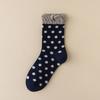 Women's Spring and Autumn Puffed Lace Mid-calf Socks Polka Dot Boneless Pile Socks Cotton Autumn and Winter Socks