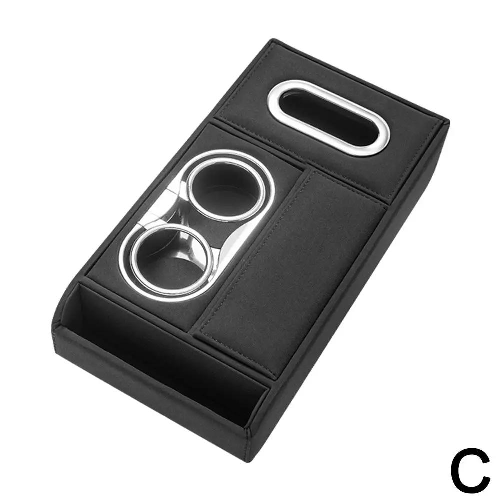 Car Armrest Cushion With 2 Cup Holder Tissue Box Phone Box Pads Console Storage Cover Height Heighten Arm Center Rest Auto H4z5