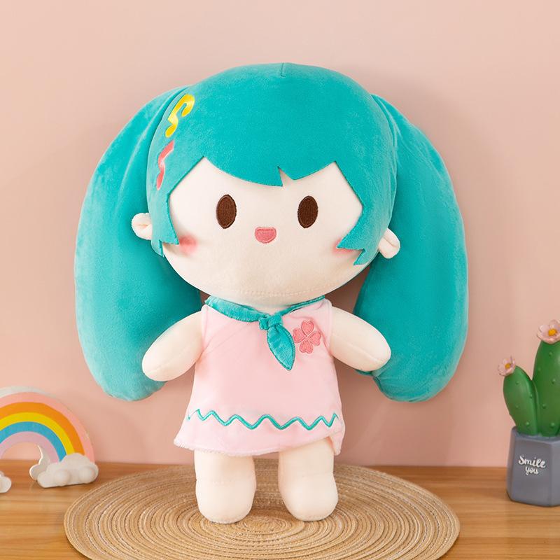

Hatsune Miku Plush Toy Cute Comfy Cartoon Doll Girl Birthday Gift Throw Pillow 22cm/8.66in рожевий