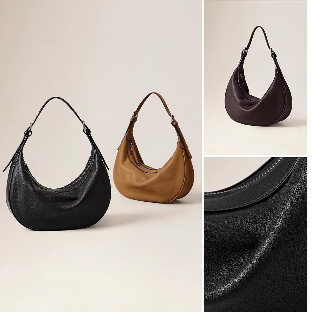 2026 Retro Crescent Hobo Bag: Versatile, Large-Capacity, Vegetable-Tanned Leather Shoulder and Crossbody Bag for Women