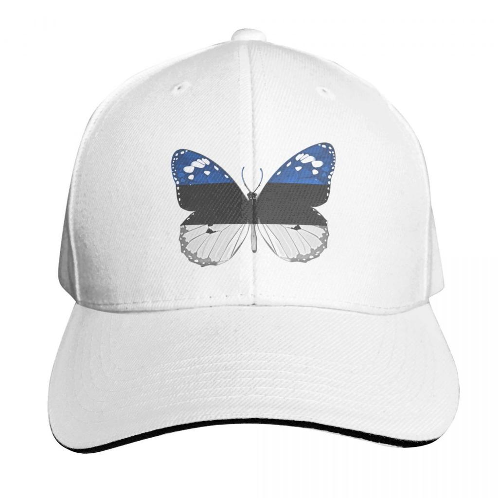 Butterfly Flag Of Estonia  Gift For EstoniaEstonia flagButterfly Baseball Cap Unisex Women Casual Summer Sport Sun Cap