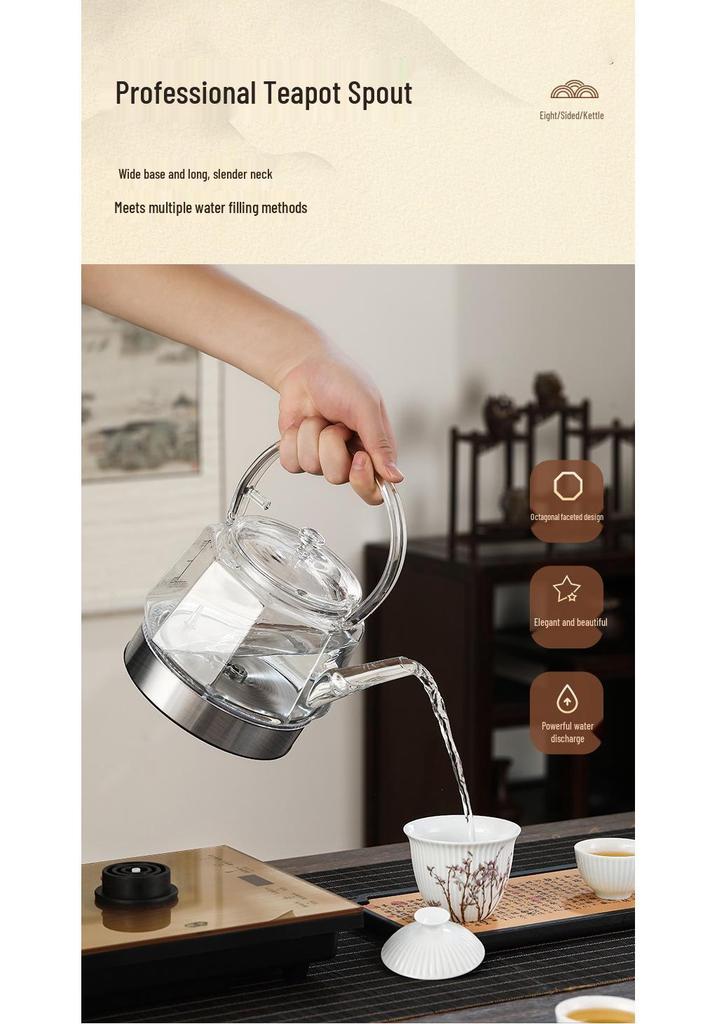 Zhi Yi 2025 Fully Automatic Double Bottom Water Inlet Kettle with Integrated Tea Table for Home Tea Brewing.