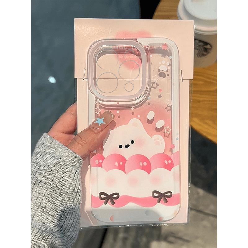 Cake cat goose suitable for Apple 16promax mobile phone case 13 14 15 space case 15pro cartoon 12 fine