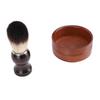 Holz Rasierpinsel Set Pflegeset Synthetisches Haar Entfernt Rückstände Rasierpinsel und Schale für Männer