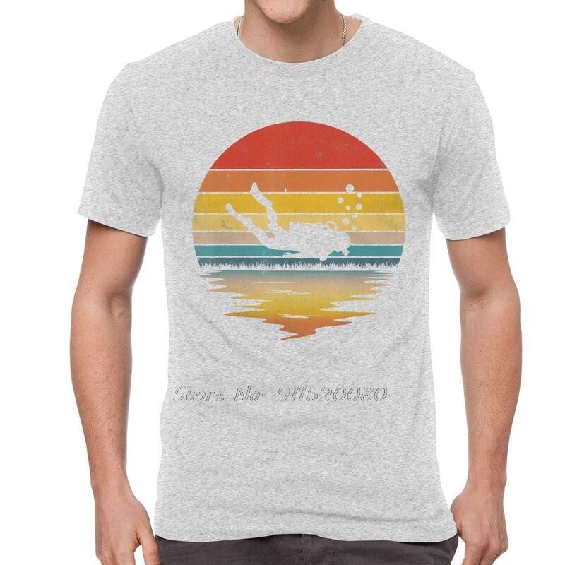Vintage Retro Potápěčské Tričko Pánské Harajuku Tričko Krátký Rukáv Bavlna Vtipné 80. Léta Potápěč Dárek Potápěčský Milovník Tričko Top