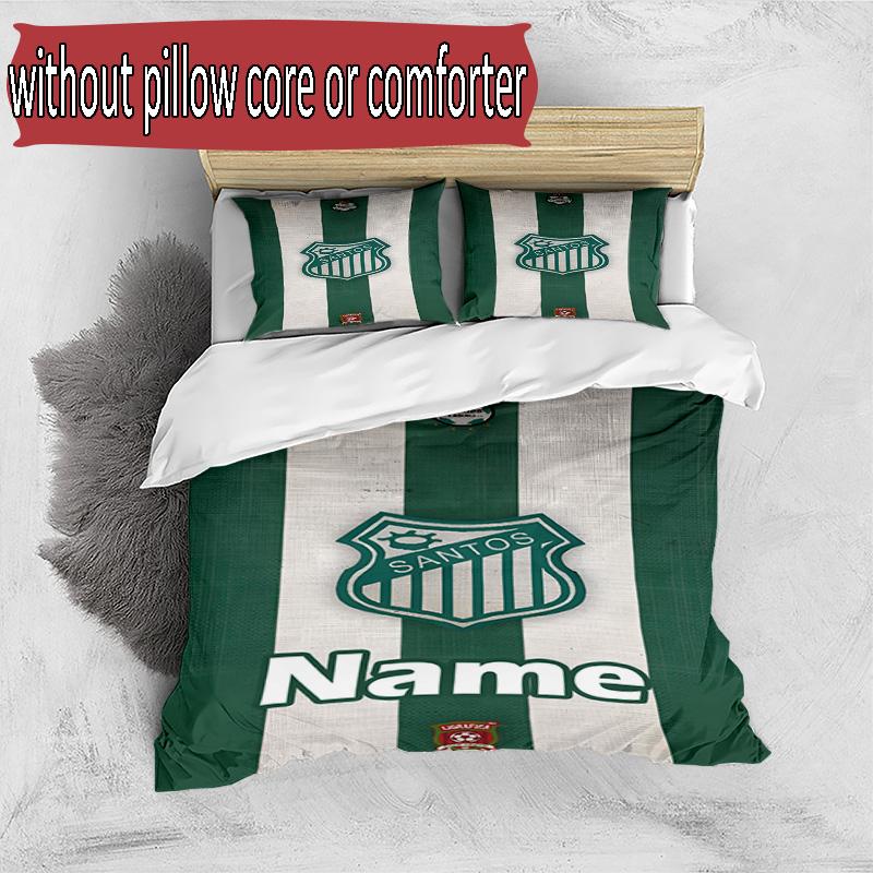3pcs Duvet Cover Set (1*Duvet Cover + 2*Pillowcase, Without Core), Custom Name Club Santos Laguna Pattern Bedding Set, Home Bedroom Decor Gift