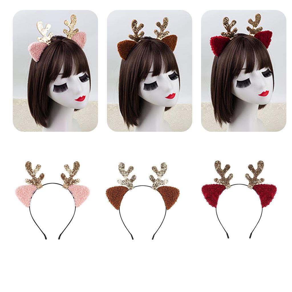 Elastisches Weihnachts-Stirnband-Set Neujahr Kinder Haarreif Kreativer Kopfschmuck für Weihnachtsfeiern