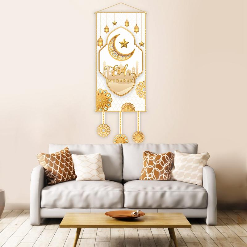 Eid Mubarak Dekobanner 2026 Kareem Ramadan Deko für Zuhause Ramadan Mubarak Hängende Flagge Islamische Muslimische Party Deko Eid Al Adha